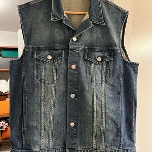 Denim vest with tassels